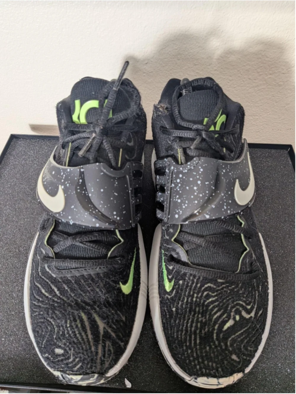 Nike KD 14 Shoes Mens Size 7.5 Black Green Basketball Sneakers CW3935-005